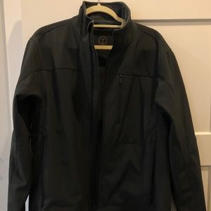Men's T Tech By Tumi Large Grey Jacket, Blk Fleece